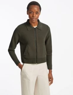 Jimmy Cotton Knit Jacket - Khaki