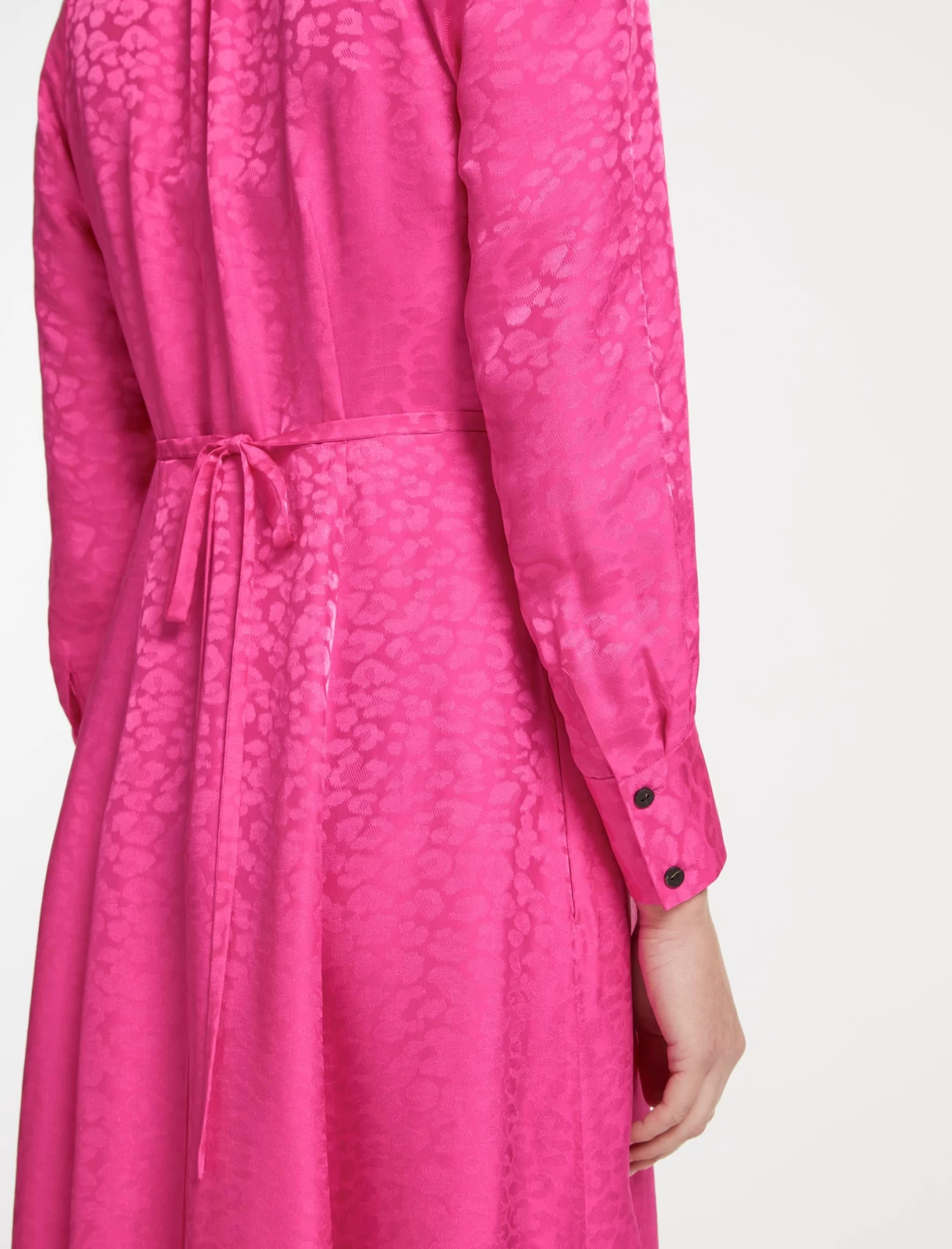 Astrid Silk Blend Maxi Dress - Hot Pink - Image 4