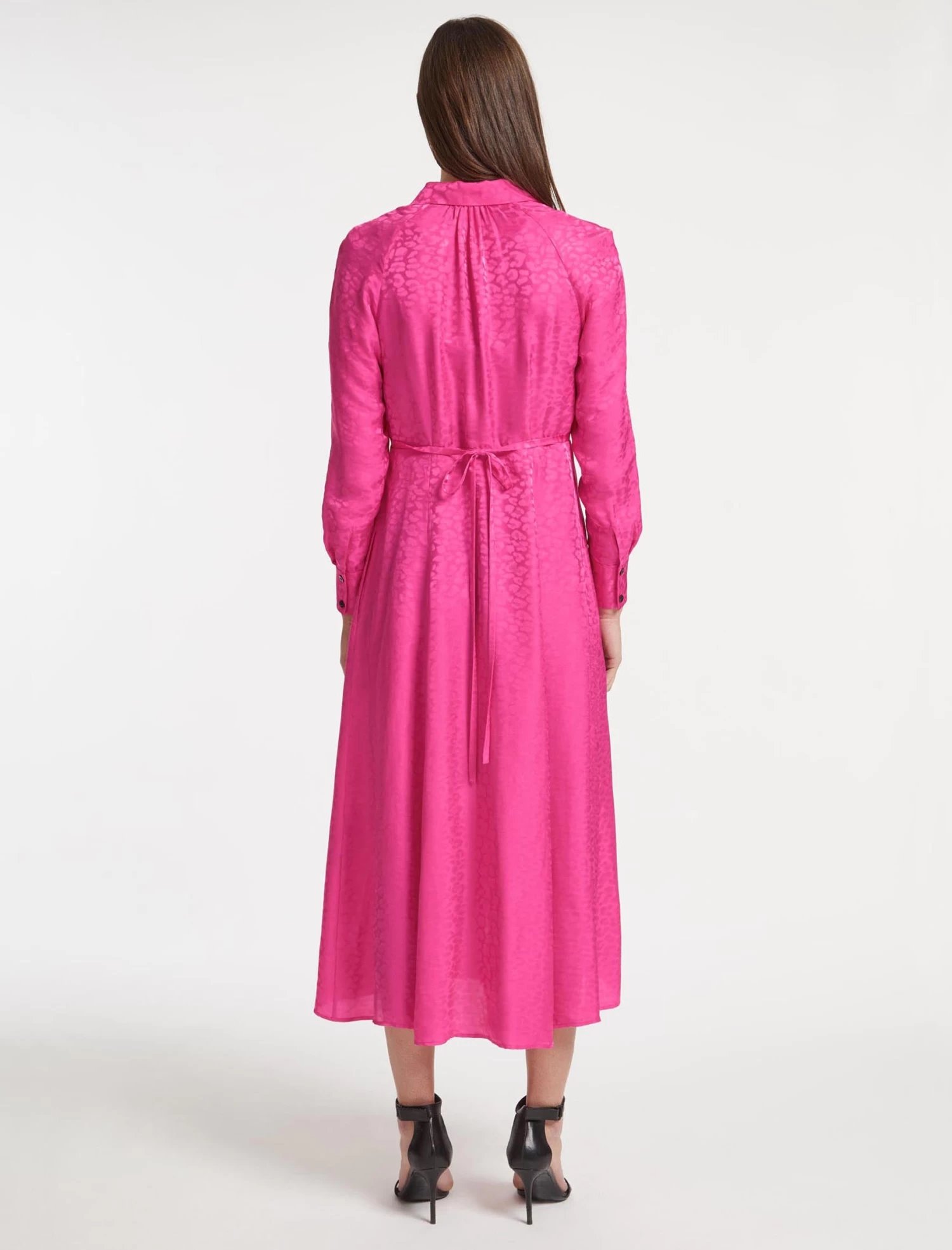 Astrid Silk Blend Maxi Dress - Hot Pink - Image 6