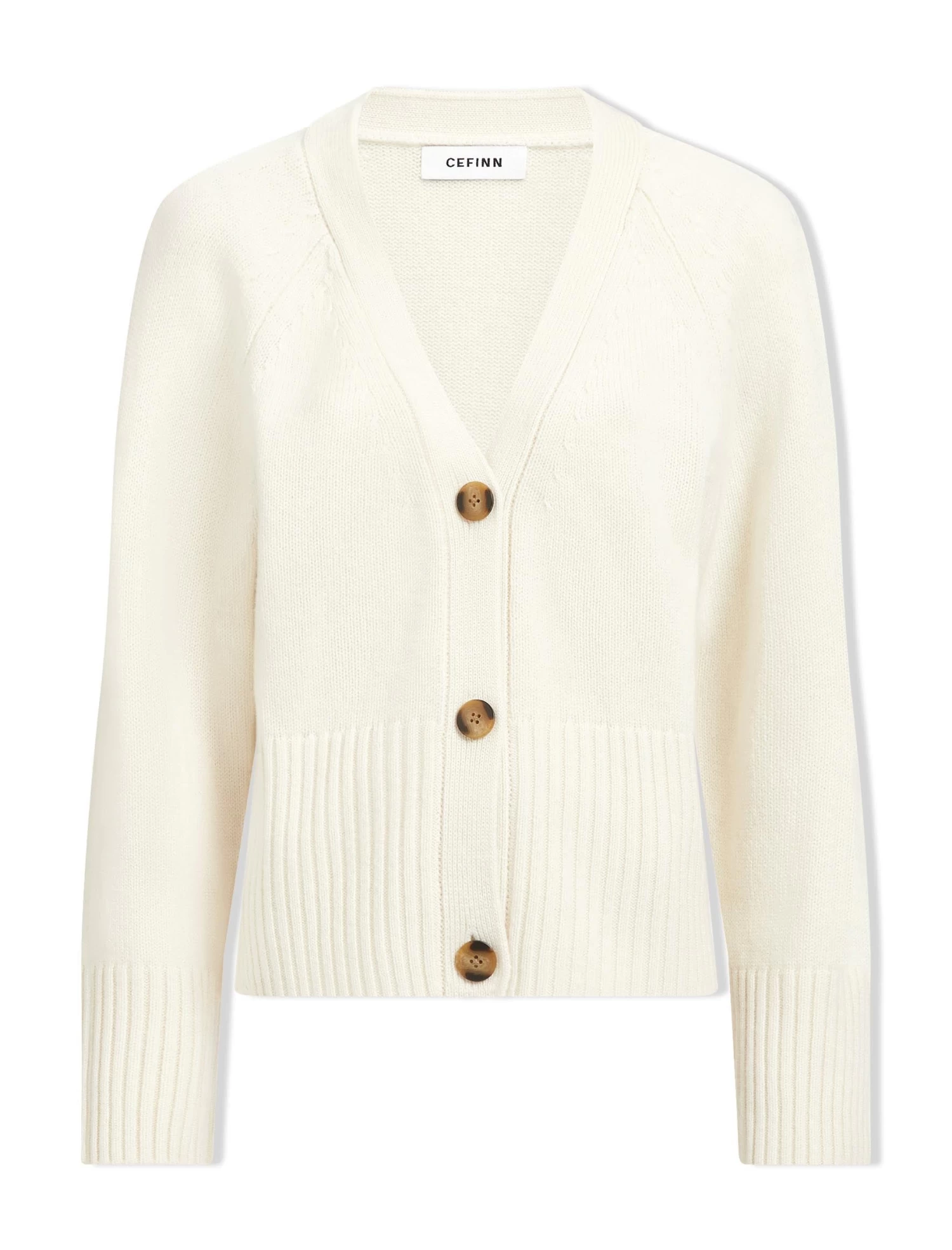 Courtney Cashmere Blend Cardigan - Cream - Image 5