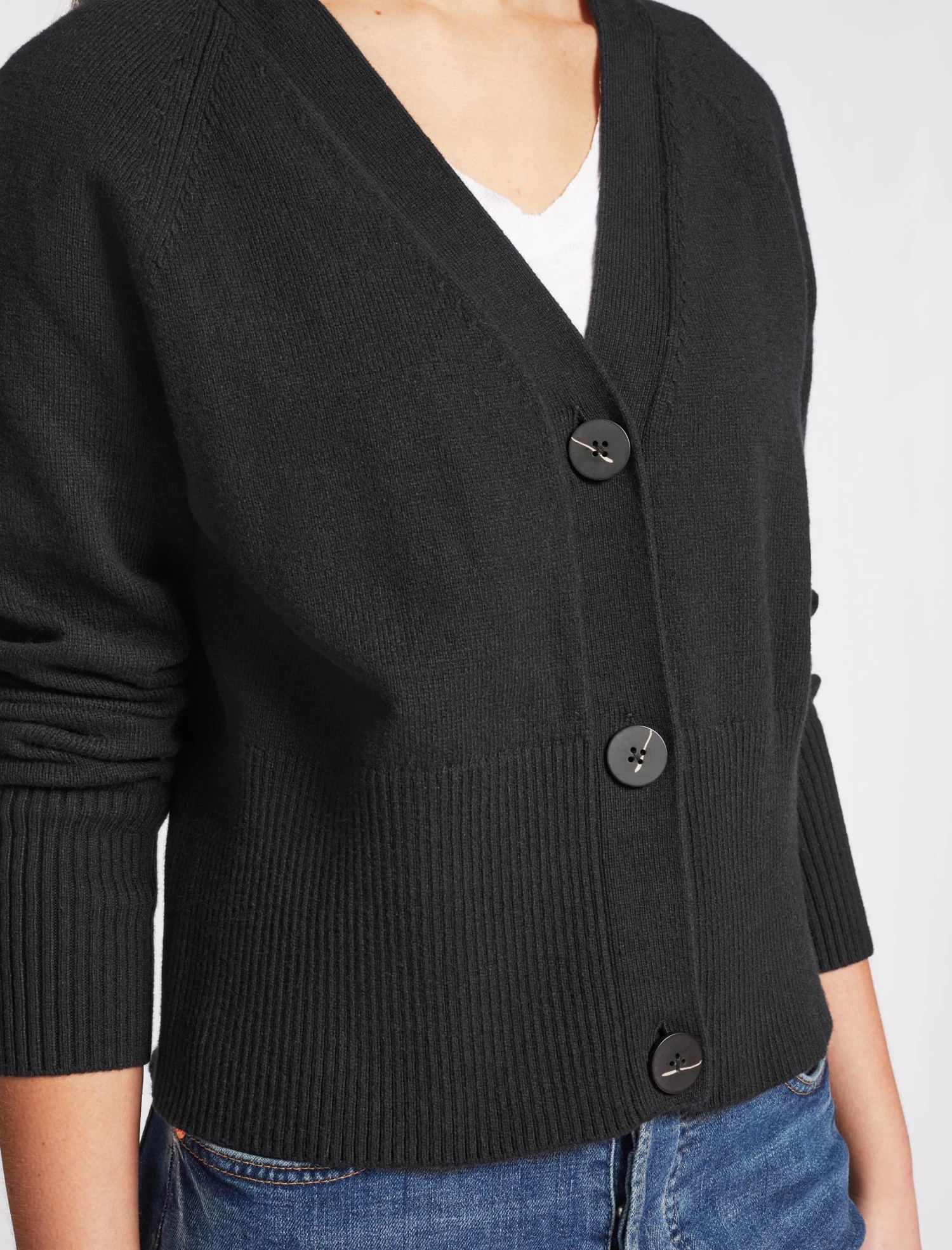 Caro Cotton Cardigan - Black - Image 3