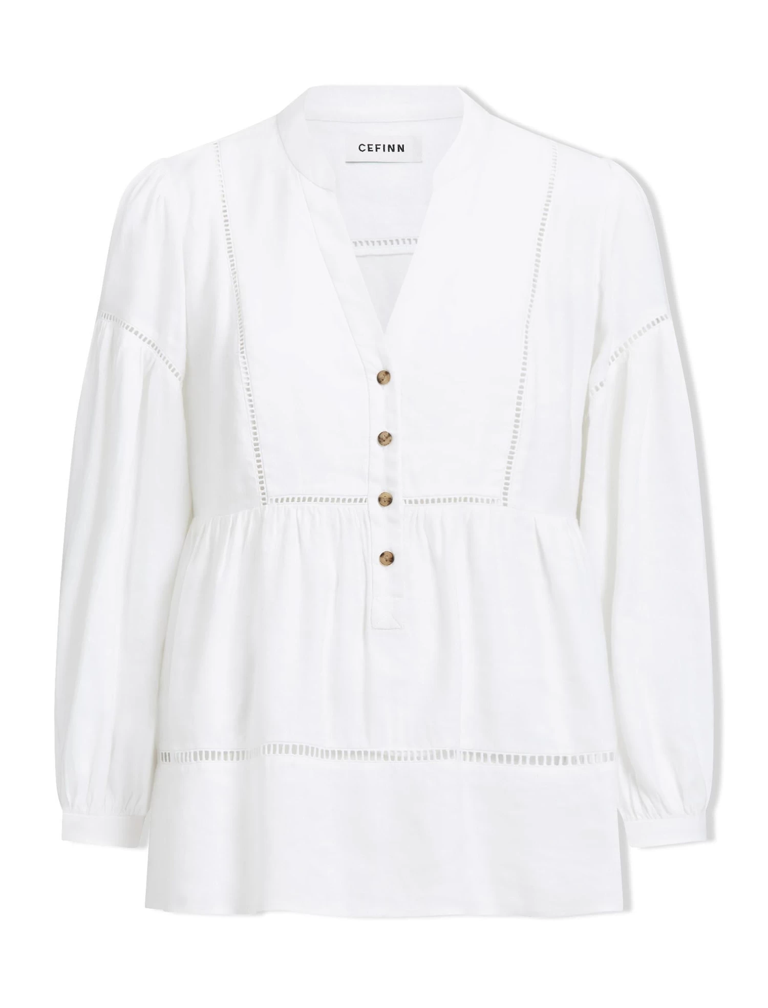 Callie Linen Blend Shirt - White - Image 7