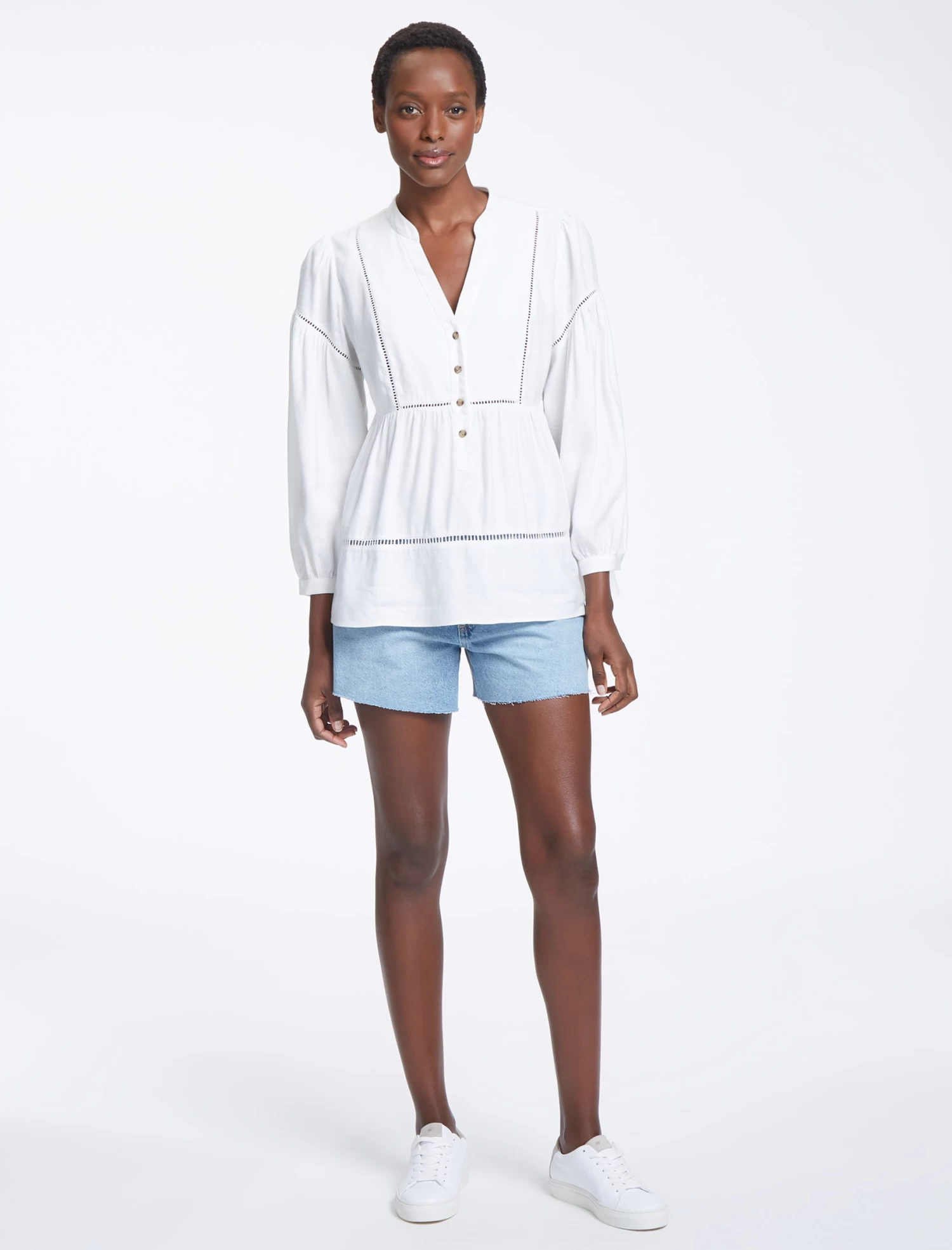 Callie Linen Blend Shirt - White - Image 2
