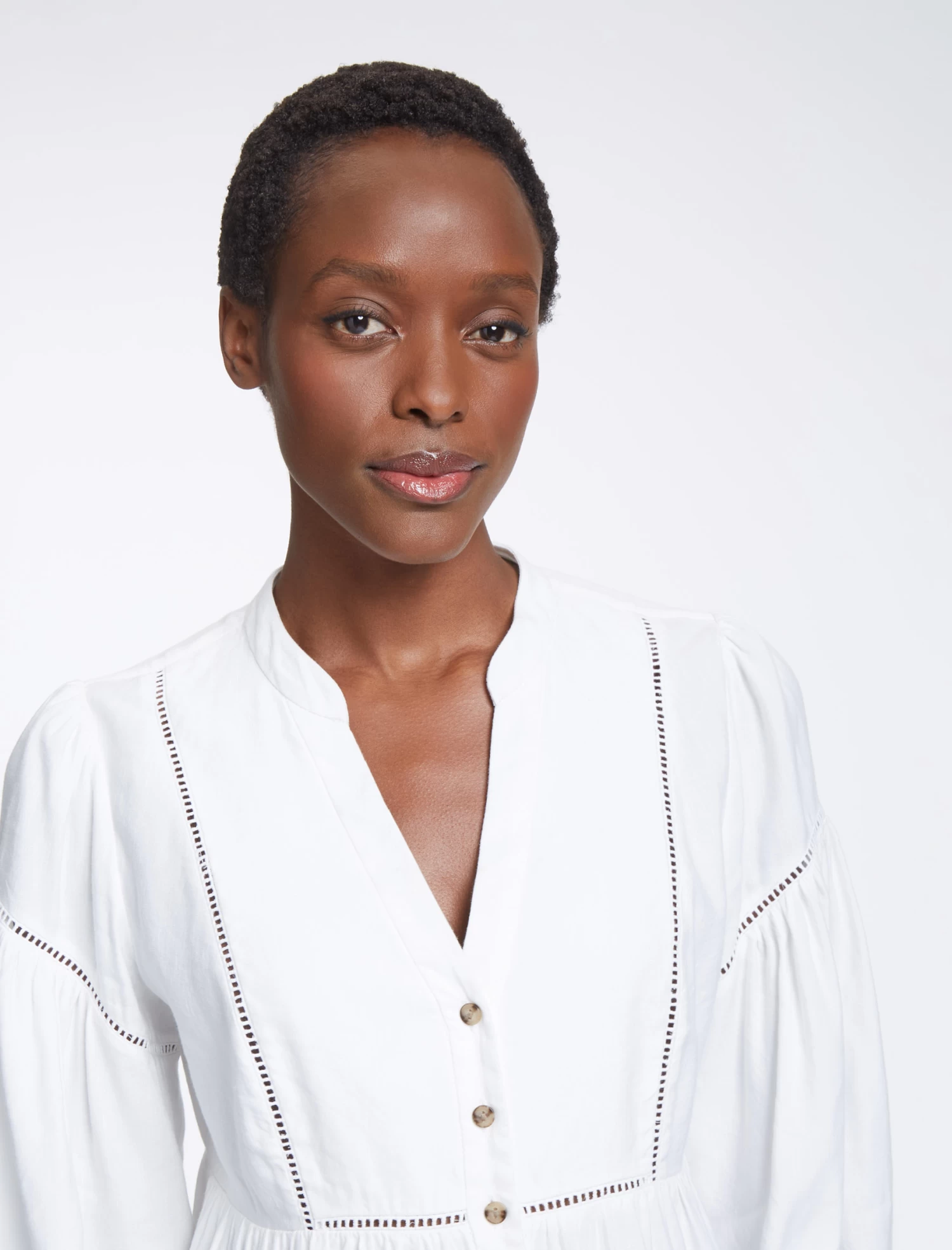Callie Linen Blend Shirt - White - Image 3