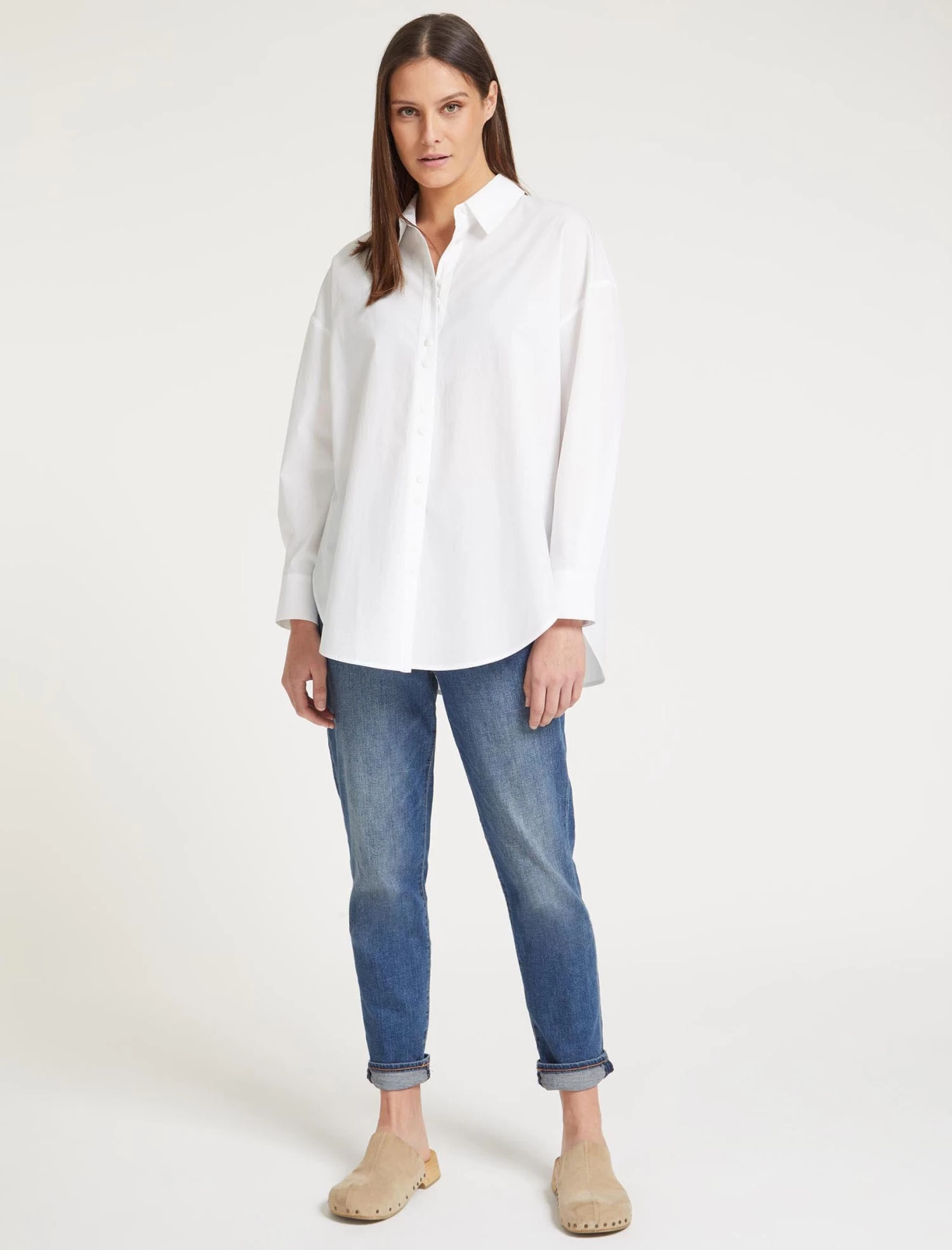 Sammy Organic Cotton Oversized Shirt - White - Image 2