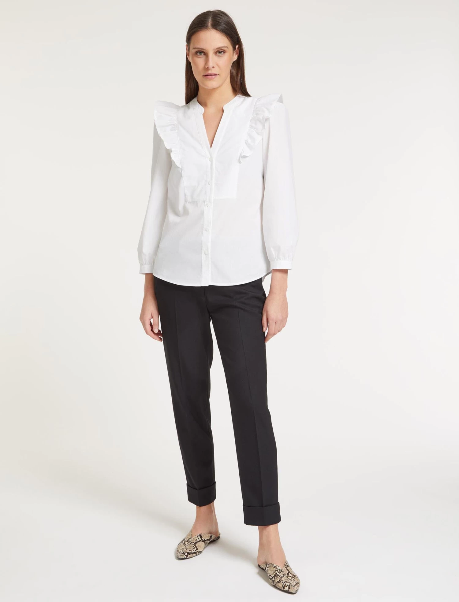Dixie Organic Cotton V Neck Shirt - White - Image 2