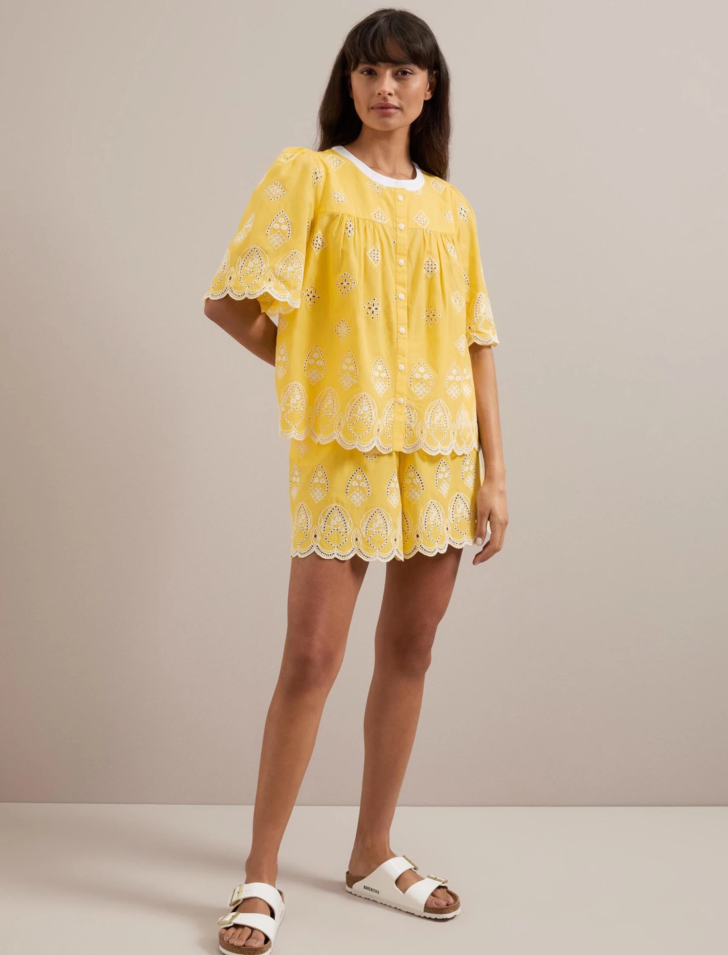 Bonnie Organic Cotton Blouse - Yellow White - Image 7