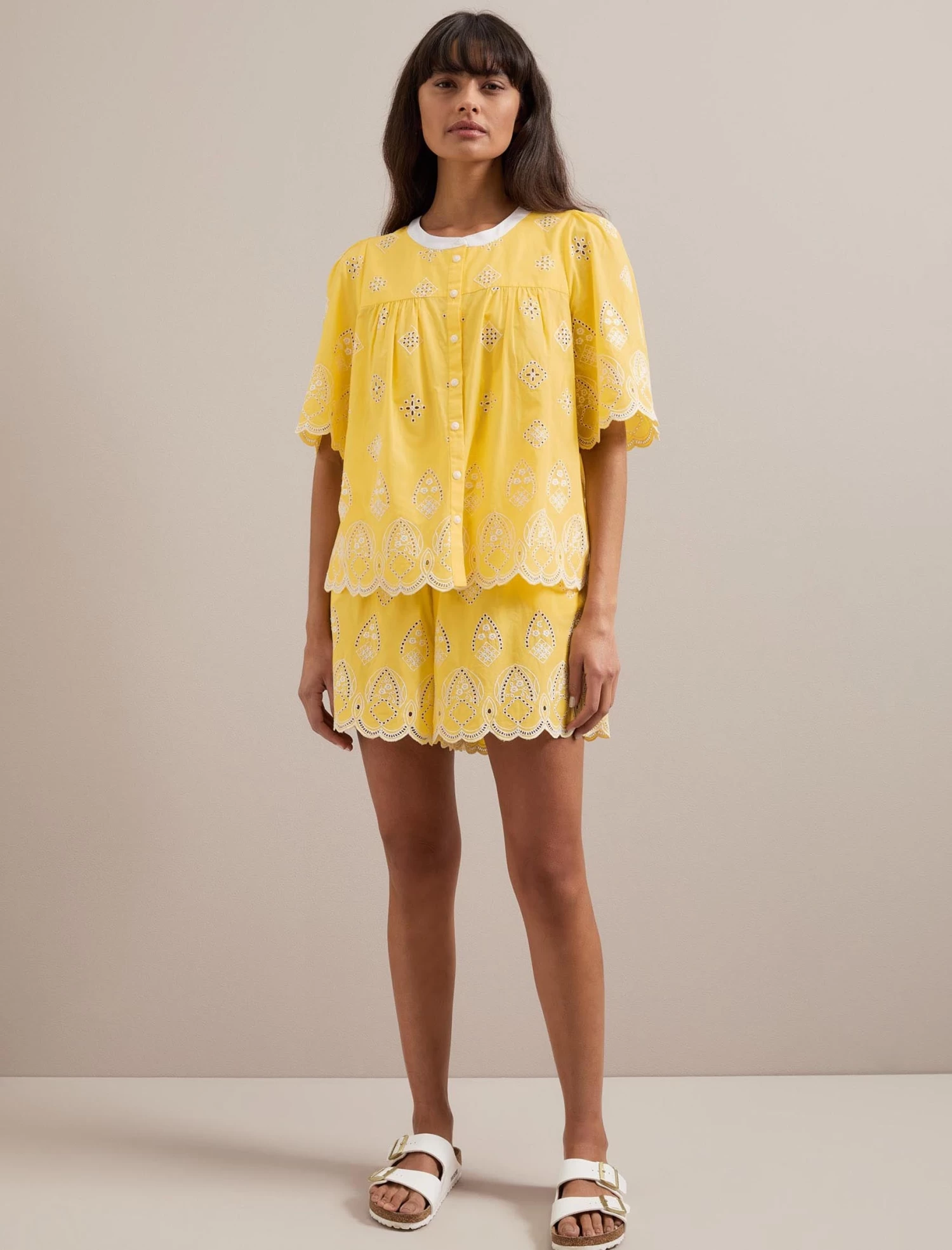 Bonnie Organic Cotton Blouse - Yellow White - Image 6