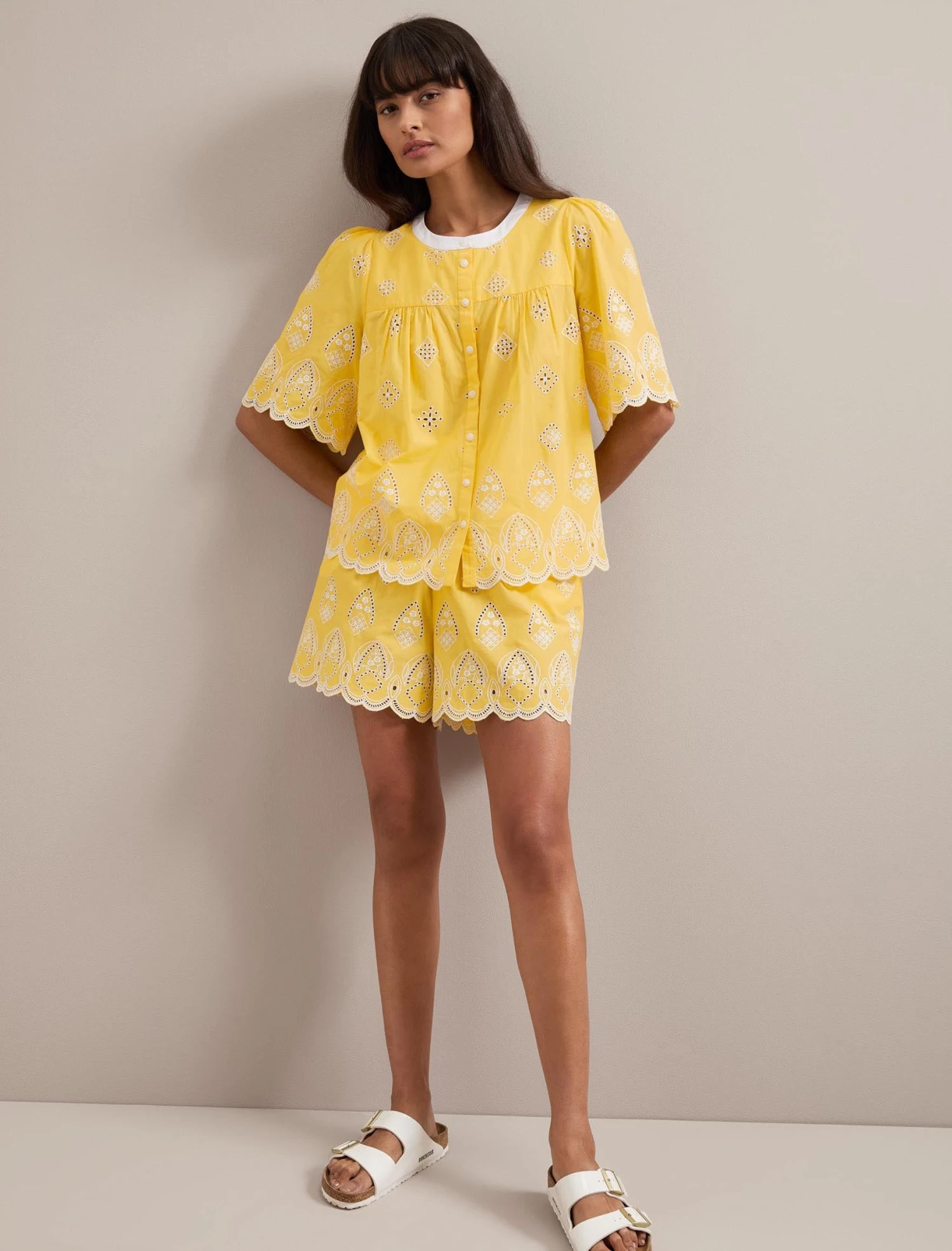 Bonnie Organic Cotton Blouse - Yellow White - Image 4