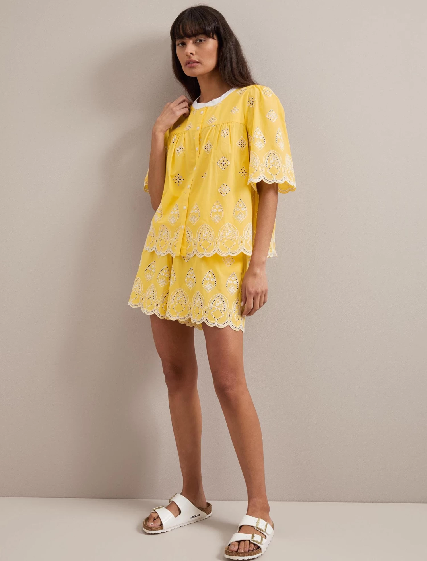 Bonnie Organic Cotton Blouse - Yellow White - Image 2