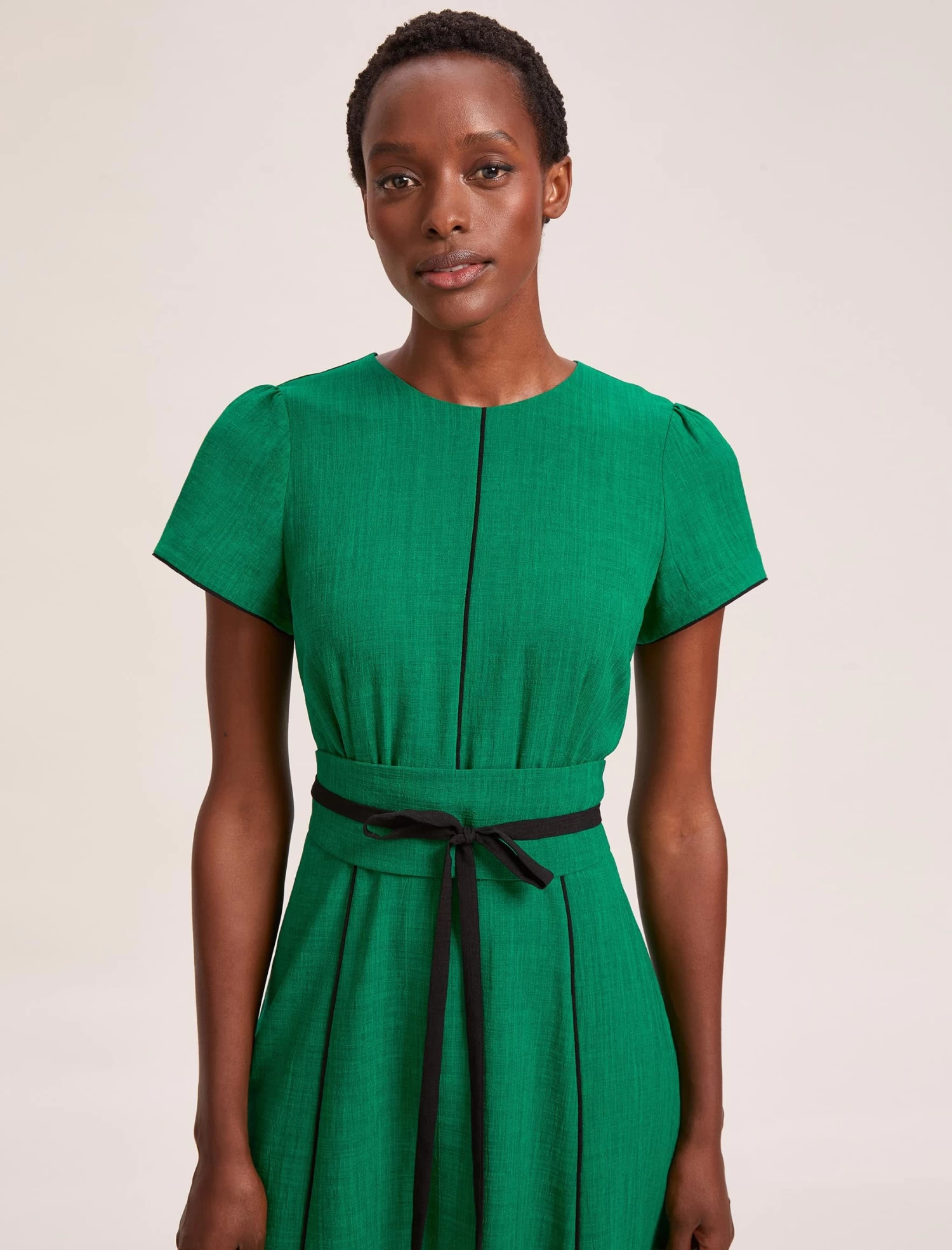 Rosie Techni Voile Maxi Dress - Emerald Green Black - Image 3