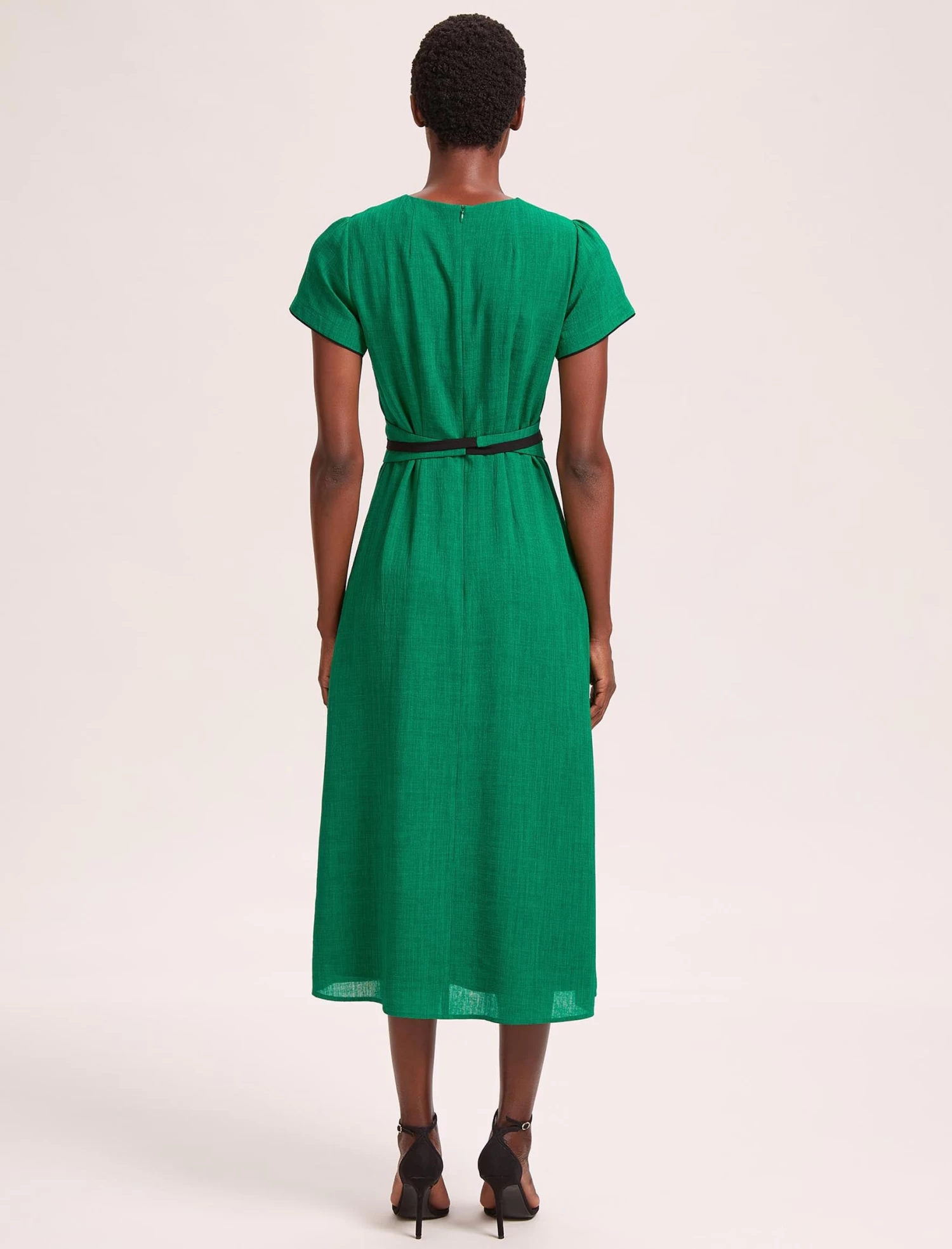 Rosie Techni Voile Maxi Dress - Emerald Green Black - Image 7