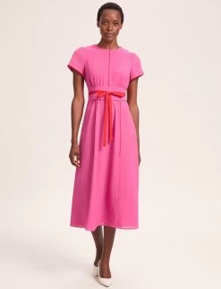 Rosie Techni Voile Maxi Dress - Hot Pink Crimson
