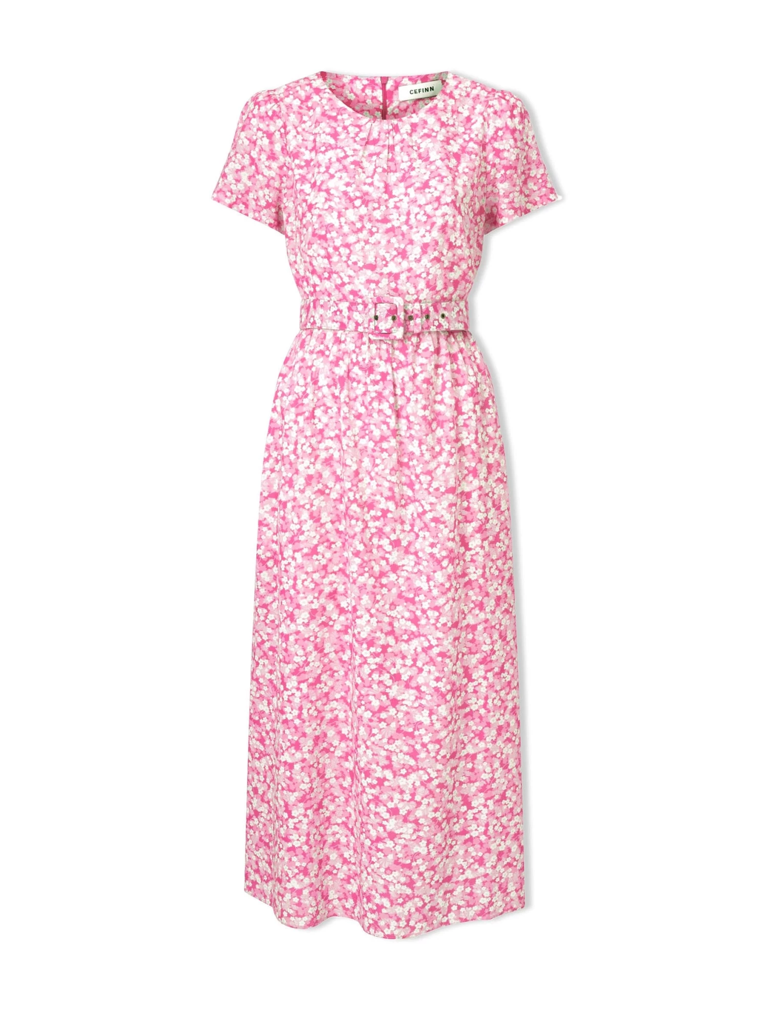 Nina Cotton Blend Maxi Dress - Hot Pink Blossom Print - Image 8