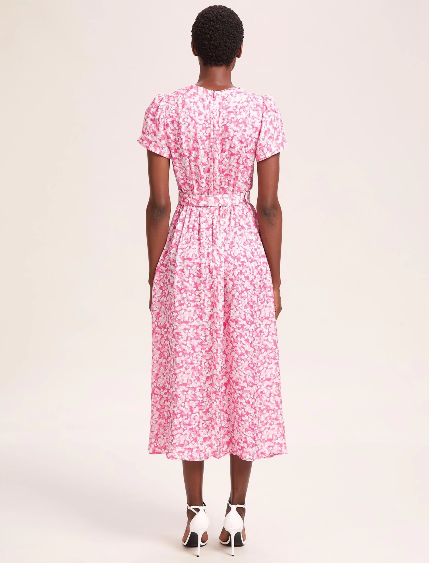 Nina Cotton Blend Maxi Dress - Hot Pink Blossom Print - Image 7