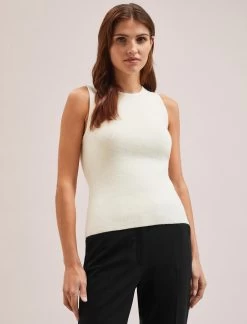 Tammy Cotton Blend Vest - Cream