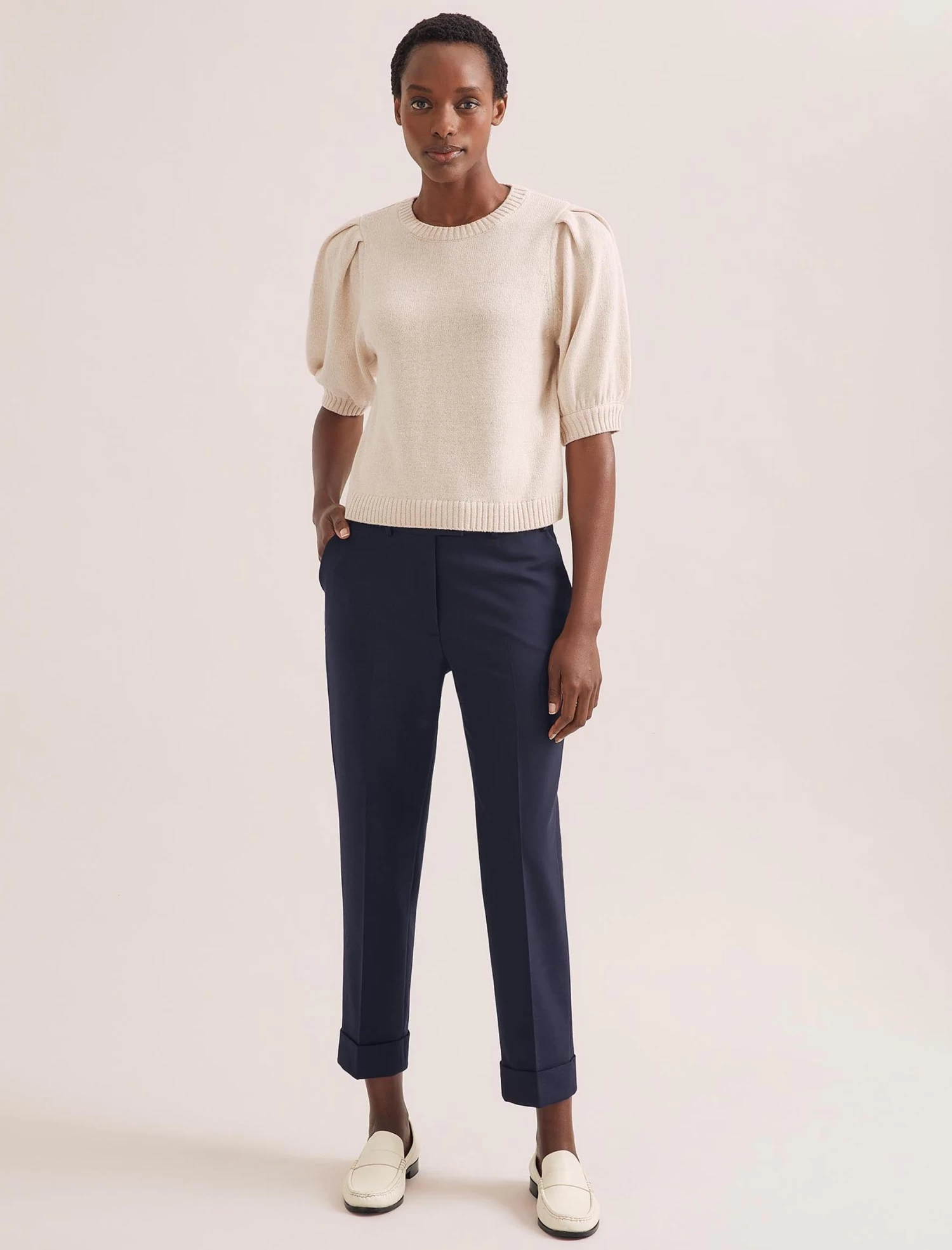 Amalie Linen Blend Jumper - Oatmeal - Image 2