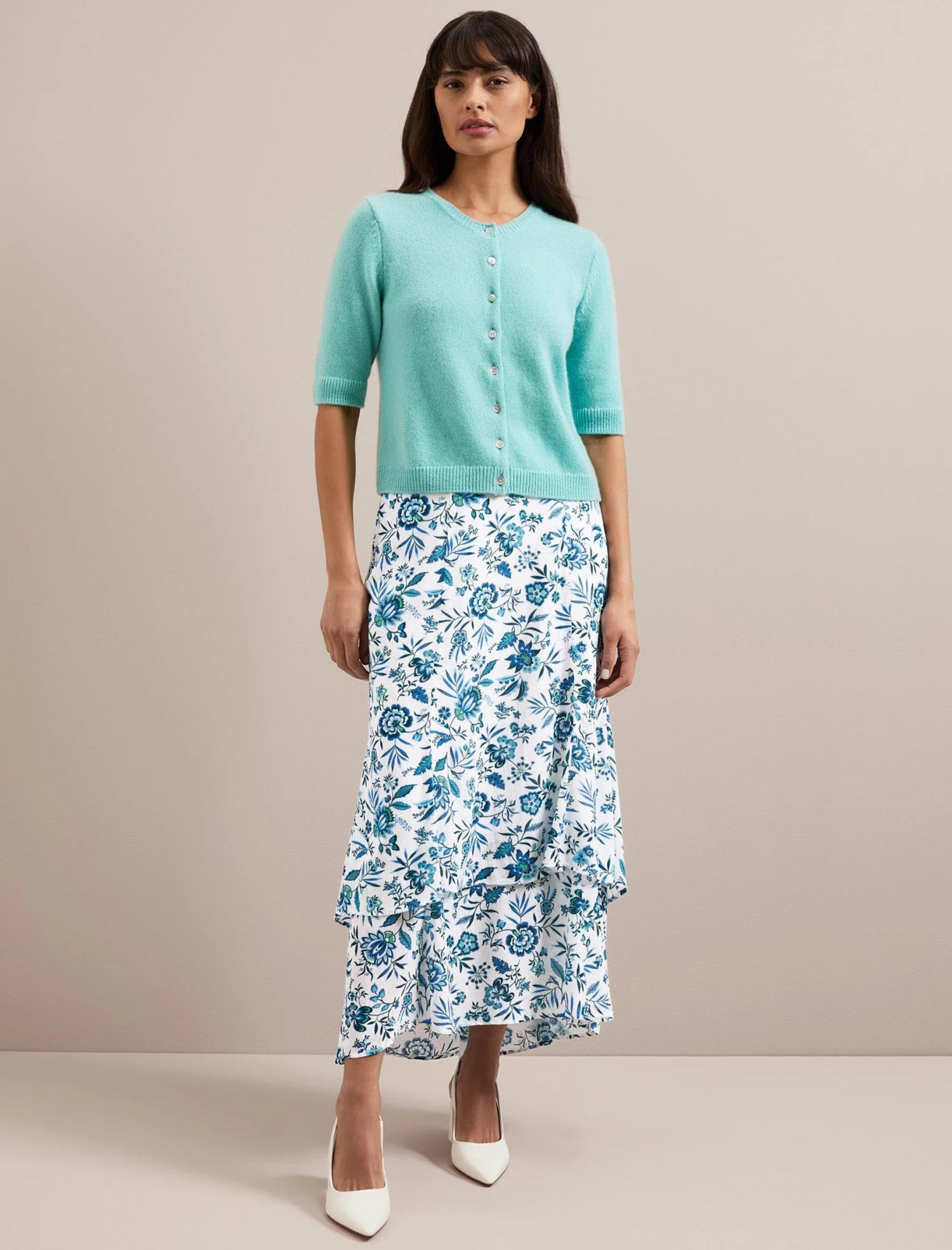 Clara Cashmere Cardigan - Spearmint - Image 4