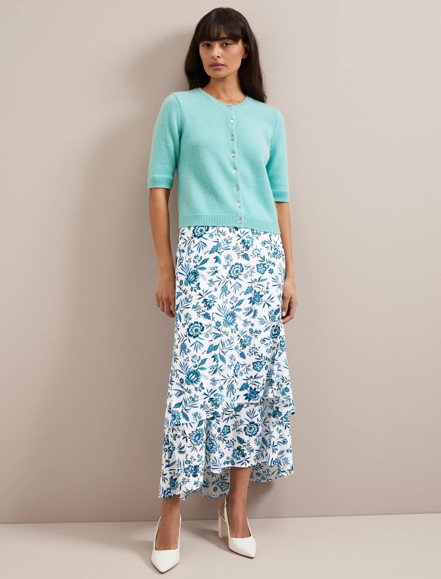 Clara Cashmere Cardigan - Spearmint - Image 2