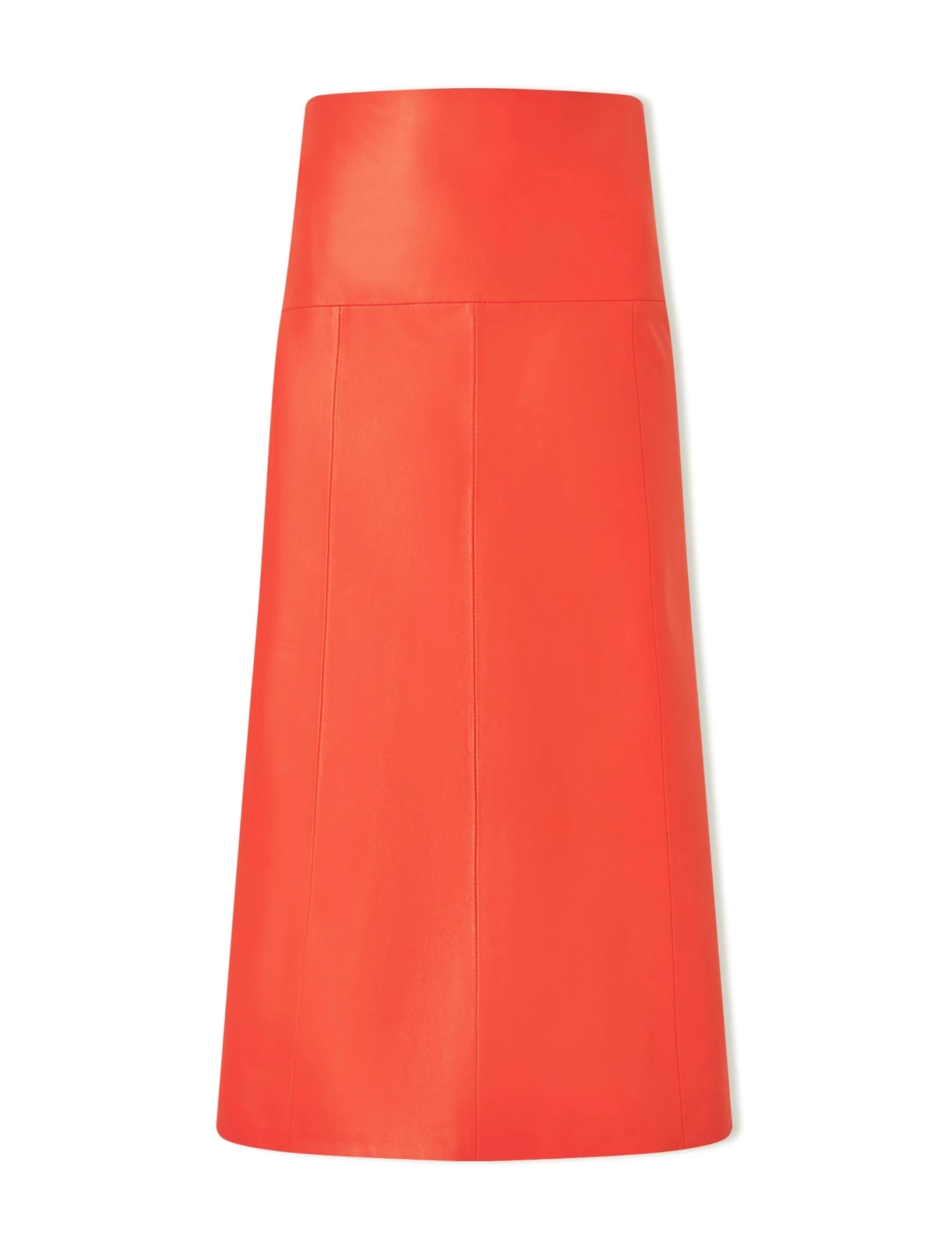 Tiana Leather Midi Skirt - Orange - Image 5