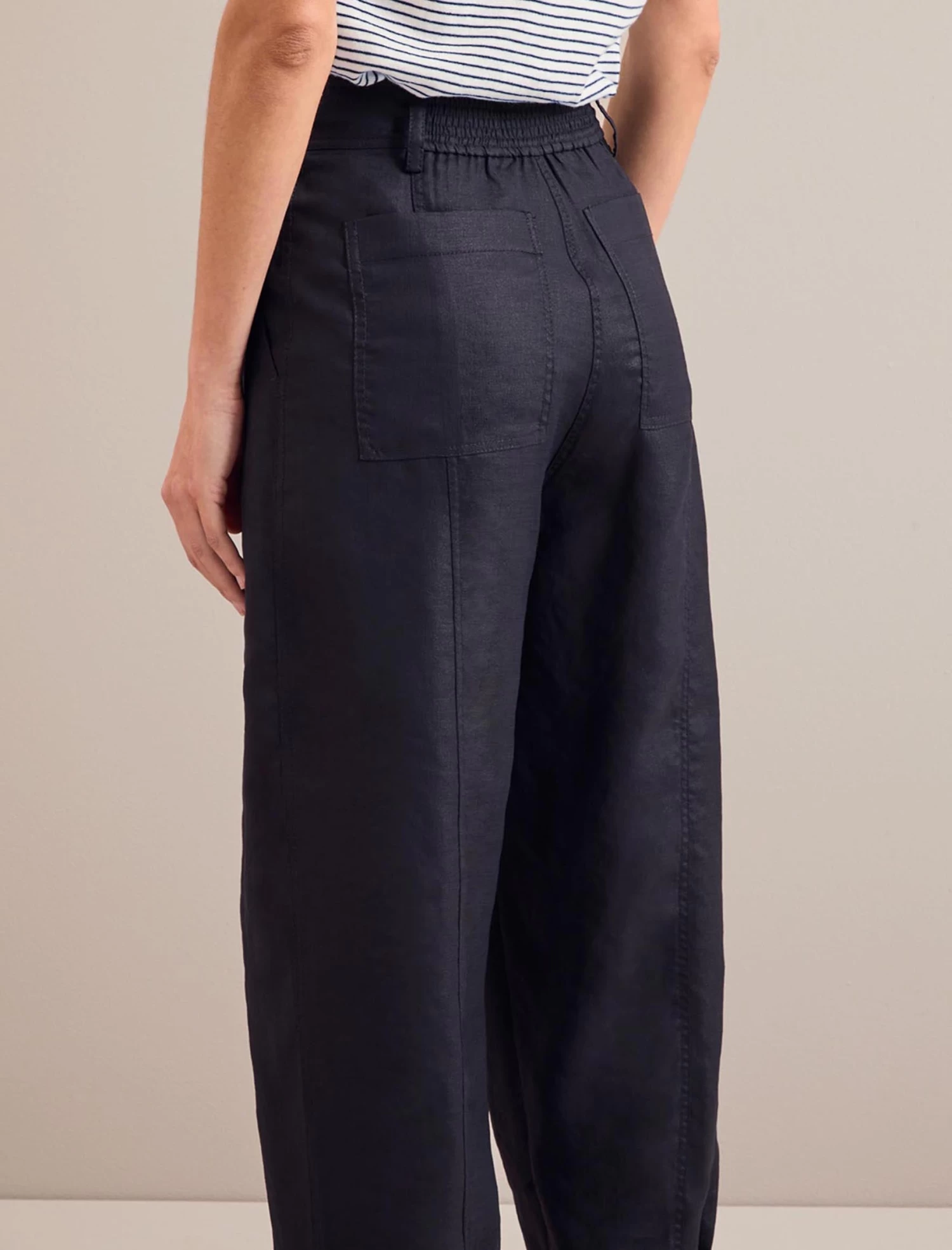Tyson Techni Linen Tapered Trouser - Navy - Image 6