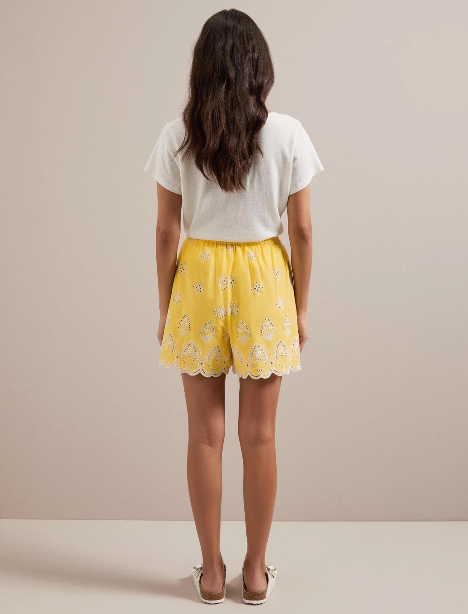 Bonnie Organic Cotton Shorts - Yellow White - Image 4