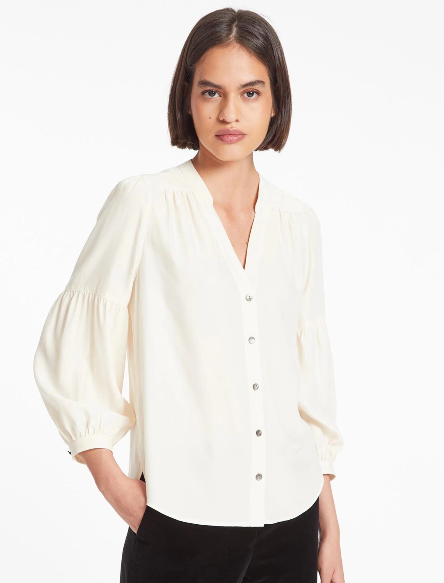 Ella Silk Shirt - Cream