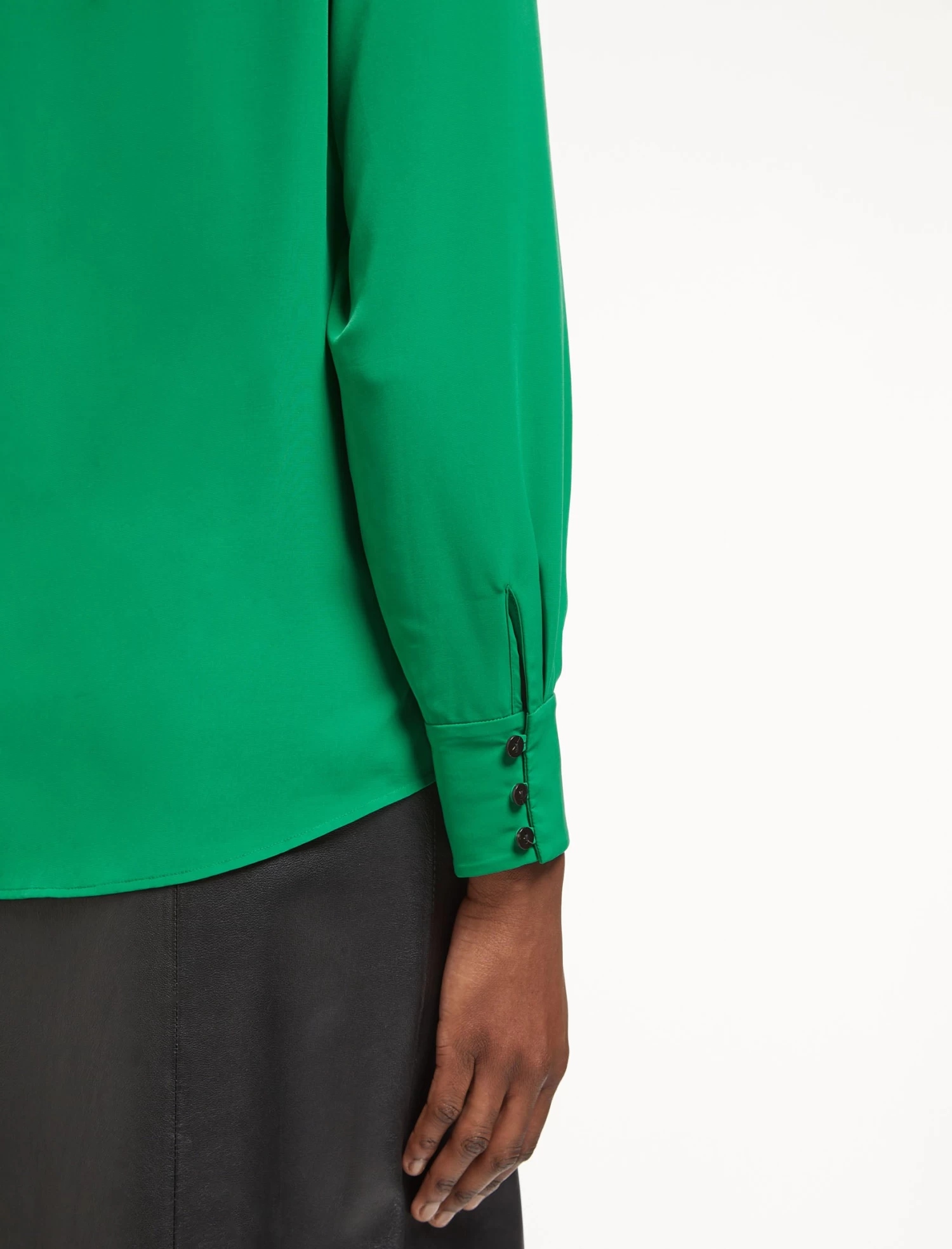 Bianca Blouse With Scarf - Emerald Green - Image 4