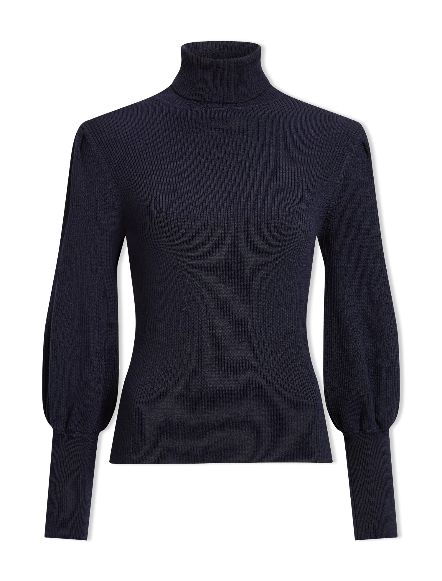 Eva Wool Roll Neck Jumper - Navy - Image 6